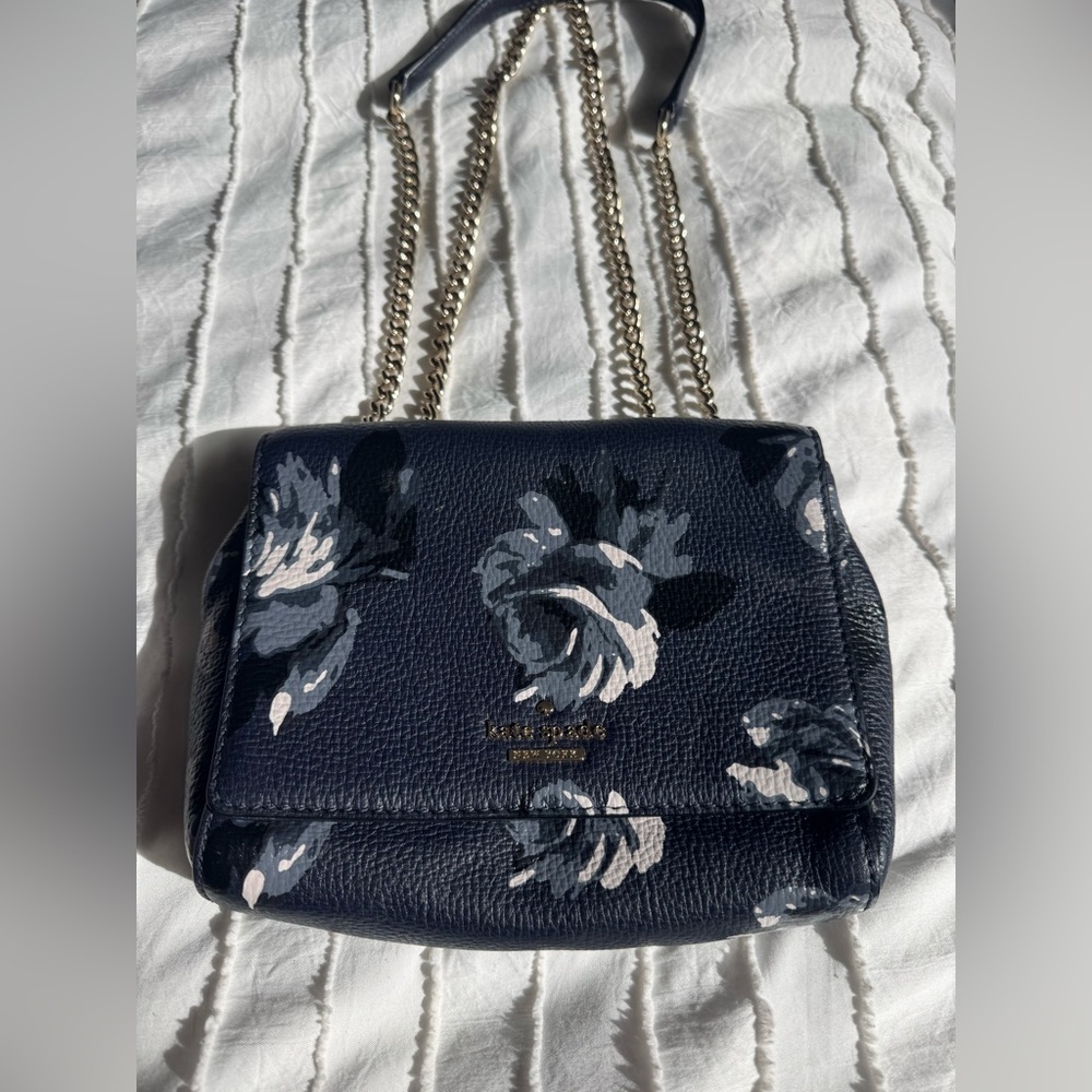 Kate Spade Briar Lane Night Rose Mini Emelyn Shoulder Bag Midnight Blue